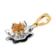 Citrine Floral Pendant in Platinum and Gold Overlay Sterling Silver