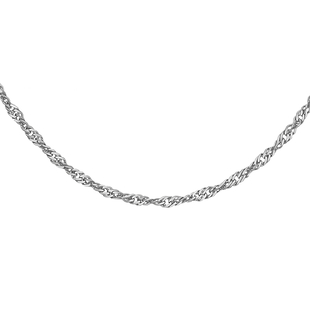 RHAPSODY 950 Platinum Twisted Curb Chain (Size 18) with Spring Ring Clasp.