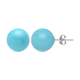 Blue Shell Pearl Stud Earrings (with Push Back) in Rhodium Overlay Sterling Silver