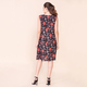 TAMSY 100% Viscose Floral Pattern Sleeveless Dress (Size 24) - Black