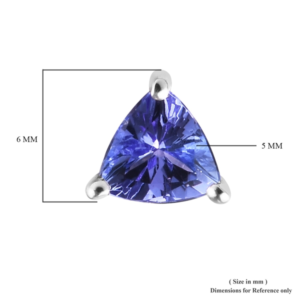 9K White Gold  Tanzanite (Trl) Stud Earrings (With Push Back) 1.000 Ct.