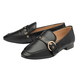 Ravel Ramona Loafers with Gold Tone Buckle Detail in Black (Size 3)