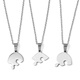 Set of 3 - Pendant with Chain (Size 18) in Silver Tone