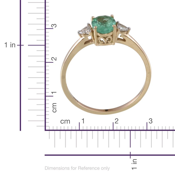 14K Y Gold Boyaca Colombian Emerald (Ovl 1.10 Ct), Diamond Ring 1.250 Ct.