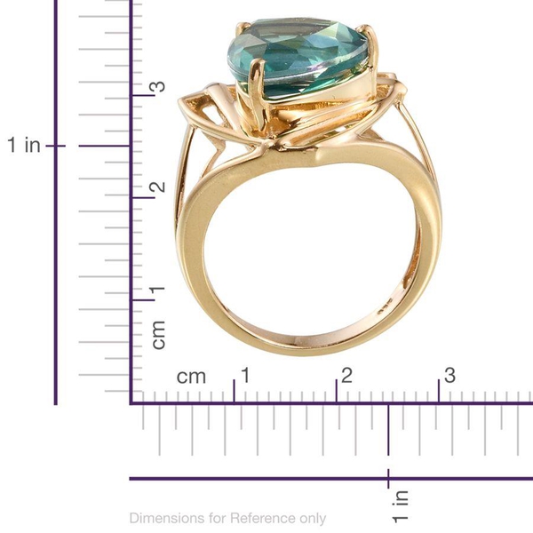 Peacock Quartz (Trl) Solitaire Ring in 14K Gold Overlay Sterling Silver 5.750 Ct.