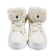Womens Flat Faux Fur Lined Grip Sole Winter Ankle Boots (Size 4) - White