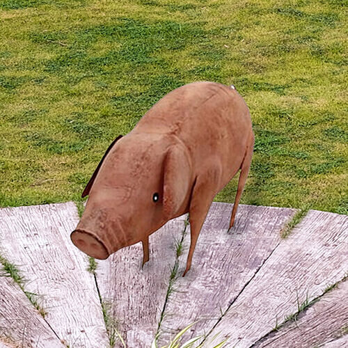 HandPainted Pink Pig Garden Ornament 40 × 11 × 22 cm 6296861 TJC