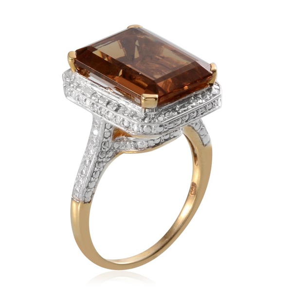 Alexite (Oct 13.50 Ct), Diamond Ring in 14K Gold Overlay Sterling Silver 13.550 Ct.