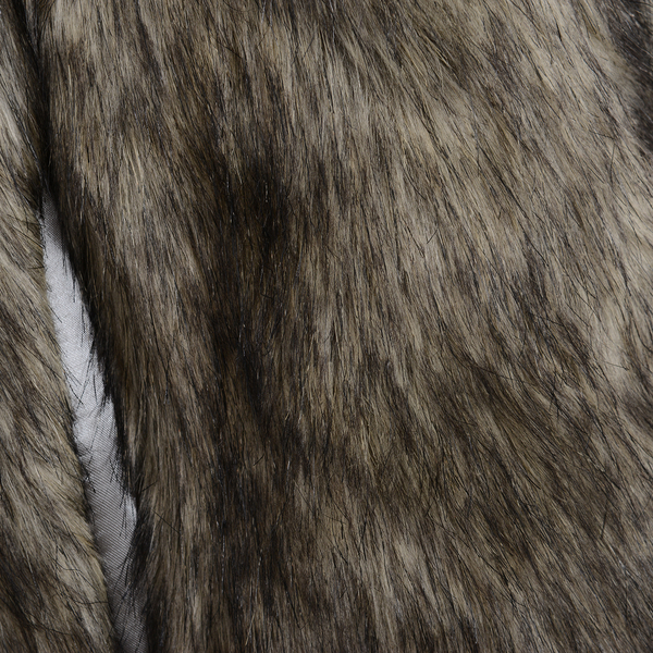 Close Out Deal Luxe Super Soft Helson Faux Fur Khaki and Black Colour Gilet (Size 16-18 )
