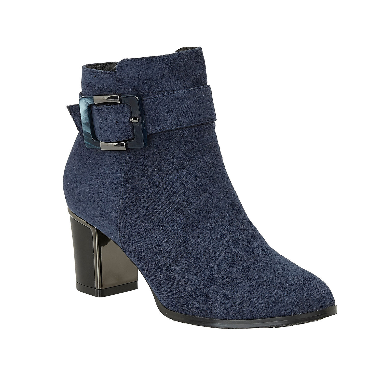 Lotus CHARLOTTE Heeled Ankled Boots with Buckle (Size 7) - Navy