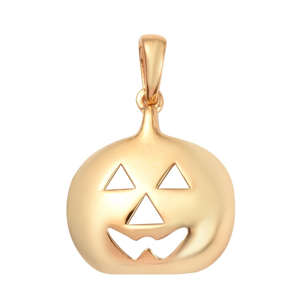 14K Gold Overlay Sterling Silver Devil Pumpkin Pendant, Silver wt 3.69 Gms