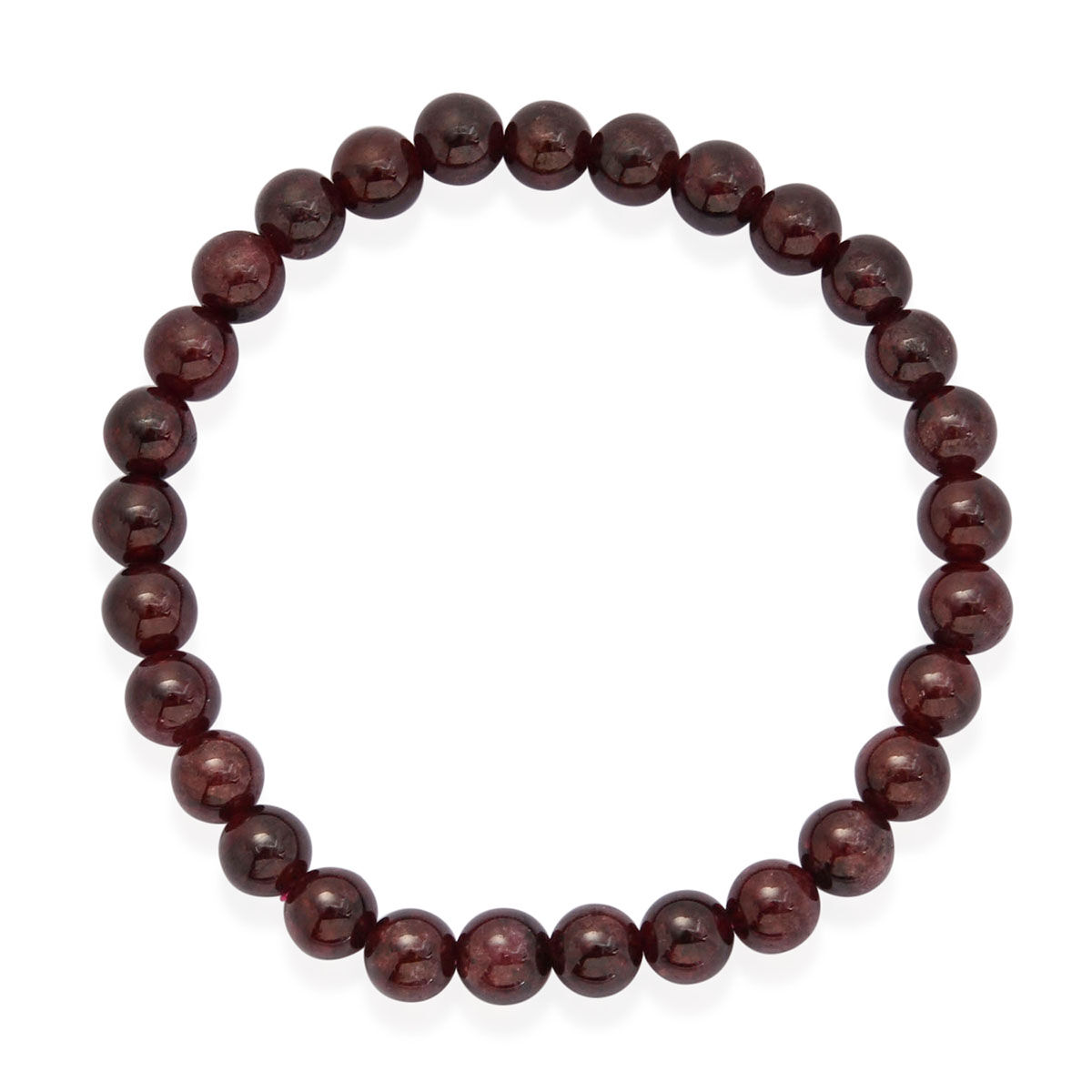 Indian Garnet Beaded Bracelet (Size 7.5) 10.000 Ct.
