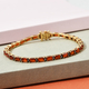 Salamanca Fire Opal and Natural Cambodian Zircon Bracelet (Size 8) in Gold Overlay Sterling Silver 6.42 Ct, Silver Wt. 12.00 Gms