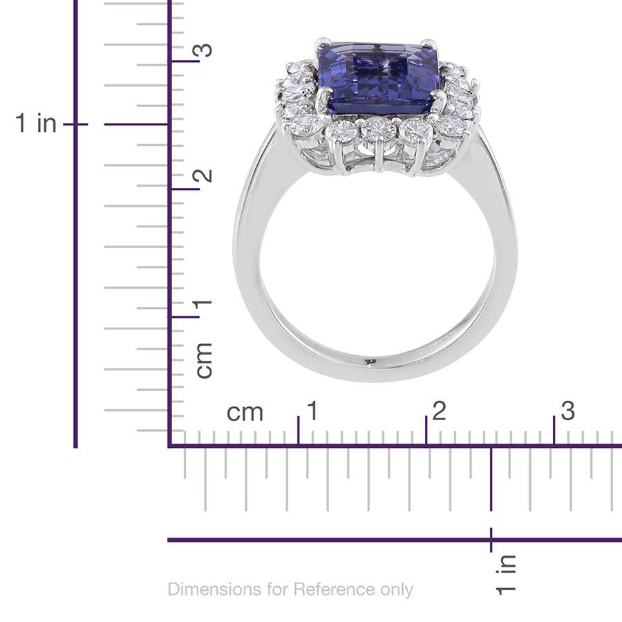 RHAPSODY 950 Platinum AAAA Tanzanite (Oct 5.05 Ct), Diamond Ring 6.100 Ct.