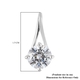 Lustro Stella Sterling Silver Solitaire Pendant Made with Finest CZ 1.500 Ct.