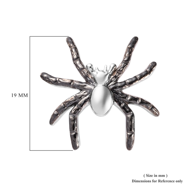 Platinum Overlay Sterling Silver Spider Earrings (With Push Back), Silver wt 4.19 Gms.