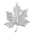 Diamond Maple Leaf Pendant in Silver Tone