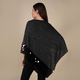TAMSY Poncho with Sequin Border (Size 75 Cm) - Black