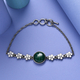 Malachite Enamelled Bracelet (Size - 7.5 with Extender) With T-Bar Clasp in Stainless Steel 11.62 Ct.