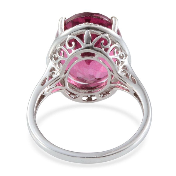 Radiant Orchid Quartz (Ovl 9.00 Ct), Diamond Ring in Platinum Overlay Sterling Silver 9.050 Ct.