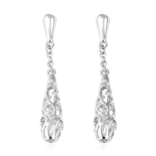 LucyQ Air Drip Collection - Rhodium Overlay Sterling Silver Air Drip Earrings (with Push Back)