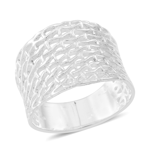 Thai Sterling Silver Weave Net Design Ring, Silver wt 5.50 Gms.