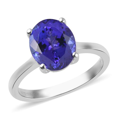 Signature Collection 3.50 Ct AAAA Tanzanite Solitaire Ring in 950 ...