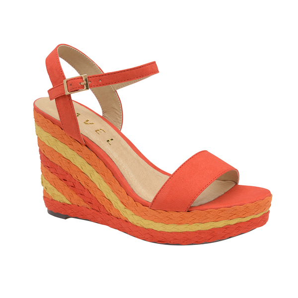 Ravel Dixie Wedge Open-Toe Sandals in Red Colour