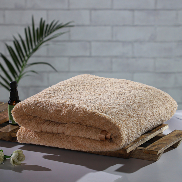100%Egyptian Cotton Terry Towel Sheet (Size:165x90Cm) - Beige