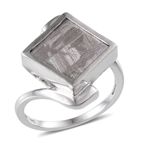 Meteorite (Sqr) Ring in Platinum Overlay Sterling Silver 13.250 Ct.
