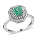 RHAPSODY 950 Platinum AGI Certified AAAA Boyaca Colombian Emerald and Diamond (VS/E-F) Ring 1.25 Ct,