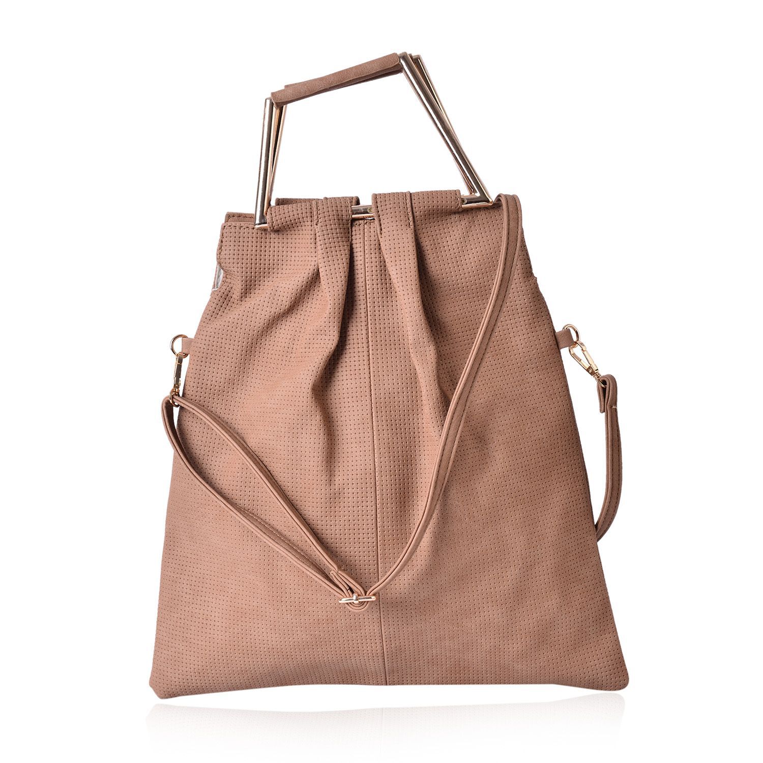 Khaki Colour Tote Bag with Adjustable and Removable Shoulder Strap (Size 36x35.5x21x1 Cm)