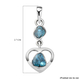 Artisan Crafted Polki Blue Diamond Heart Pendant in Sterling Silver 0.26 Ct.
