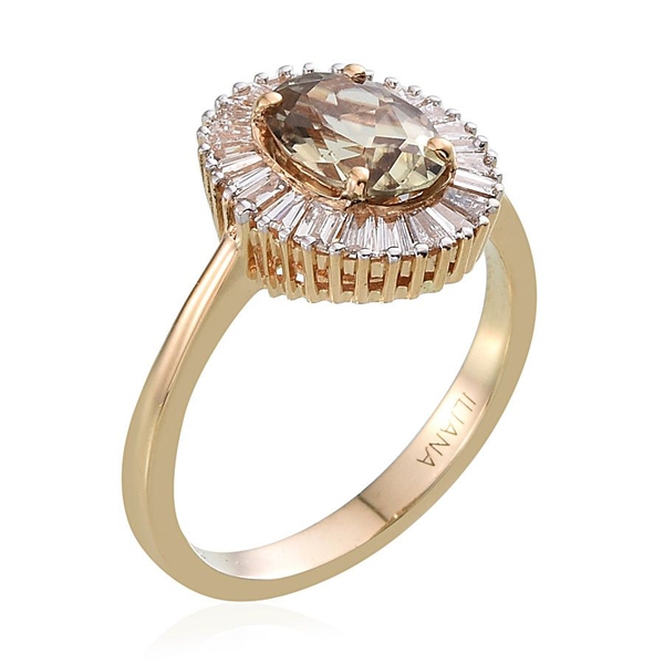 ILIANA 18K Y Gold Turkizite (Ovl 2.00 Ct), Diamond Ring 2.500 Ct.