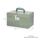 3 Layer Crocodile Skin Pattern Jewellery Box Organiser with Coded Lock and Handle (Size 33x21x21 Cm) - Olive Green