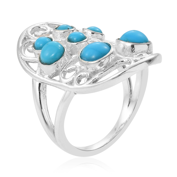 Arizona Sleeping Beauty Turquoise (Rnd) Ring in Sterling Silver 1.660 Ct.