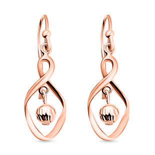 Rose Gold Overlay Sterling Silver Dangling Earrings (With Hook)