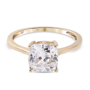 Lustro Stella 9K Yellow Gold Ring Made with Finest CZ 4.70 Ct.