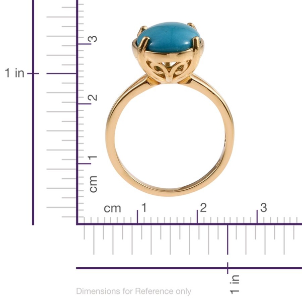 Arizona Sleeping Beauty Turquoise (Ovl) Solitaire Ring in 14K Gold Overlay Sterling Silver 6.000 Ct.