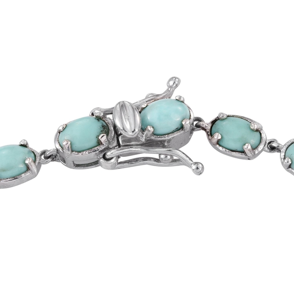 Sonoran Turquoise (Ovl) Bracelet (Size 7.5) in Platinum Overlay Sterling Silver 9.500 Ct.