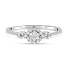 Diamond Ring (Size L) in Platinum Overlay Sterling Silver 0.20 Ct.