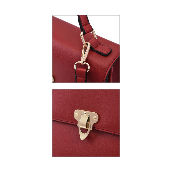 Queens Platinum Jubilee Edition Top Handle Bag (Size 26x24x10 Cm) - Burgundy