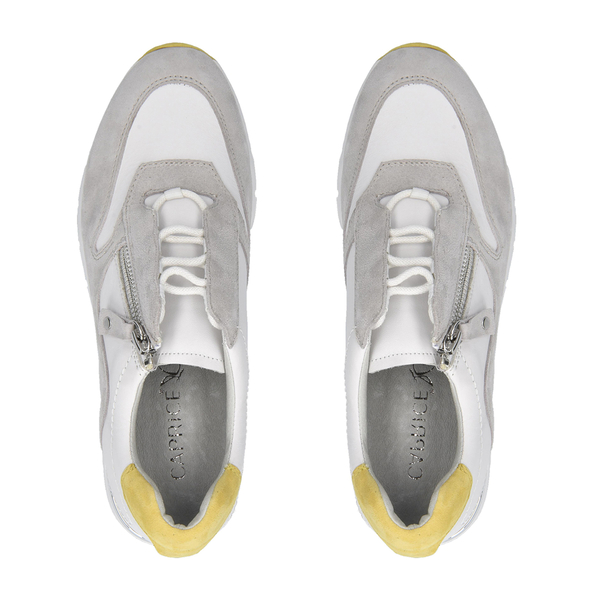 CAPRICE  Lightweight with Side Zipper Sneaker Shoes (Size 4) - White & Grey
