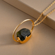 Hebei Peridot Circle Pendant with Chain (Size 20) in 14K Gold Overlay Sterling Silver 13.20 Ct.