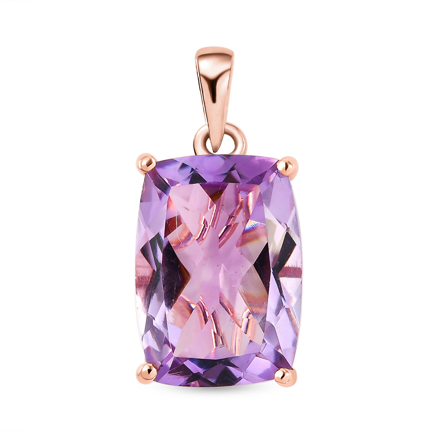 Rose De France Amethyst Pendant in Rose 