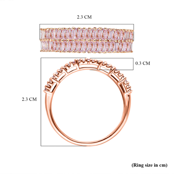 9K Rose Gold Natural Pink Diamond Double Row Half Eternity Ring 1.00 Ct.