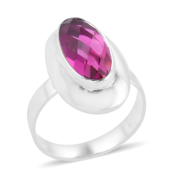 Royal Bali Collection Radiant Orchid Triplet Quartz (Ovl) Solitaire Ring in Sterling Silver 5.970 Ct