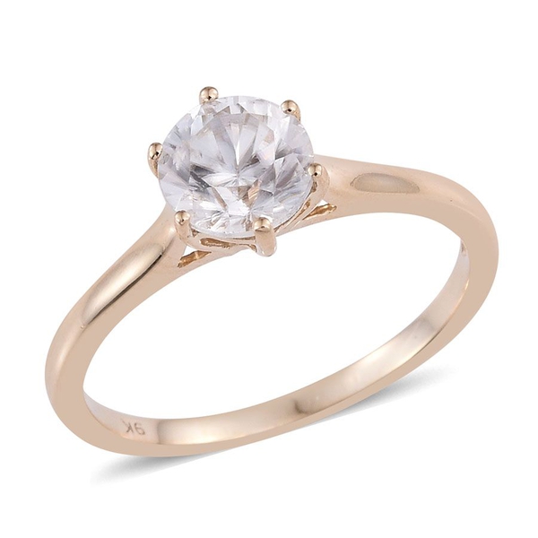 9K Y Gold AAA Natural Cambodian Zircon (Rnd) Solitaire Ring 1.500 Ct.