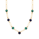 Lapis Lazuli and Malachite Necklace (Size - 18) in 14K Gold Overlay Sterling Silver 12.87 Ct, Silver