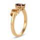 AA Mozambique Garnet Zodiac-Capricorn Ring in 14K Gold Overlay Sterling Silver 1.05 Ct.